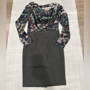 [US4]Rachel Roy Signature Silk/Wool Blend  L/S Pencil Dress